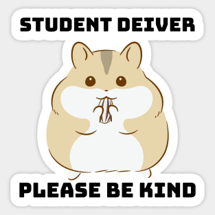 Caution Student Driver Cute Hamster Meme Bumper Sticker